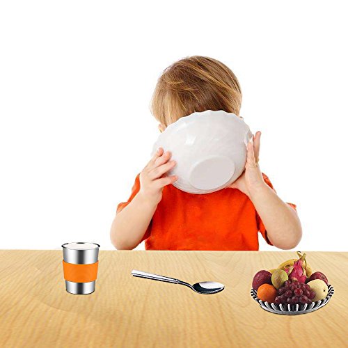 Kereda Kids Stainless Steel Cups With Silicone Lids & Sleeves, 5 Pack 8 Oz. Drinking Tumblers Eco-Friendly Bpa-Free For Children And Toddlers, Adults #TOP7