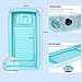 Inflatable Bathtub Shower Bath Set, with Air Pump + 8L Water Bag, Striped Cushions, Upper Lower Independent Air Nozzles, for Disabled People, Elderly People,Blue