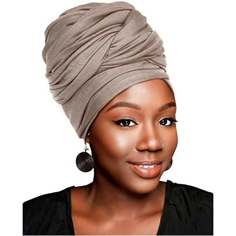 HOMELEX Head Wraps Turbans Stretch Jersey Knit Headwraps Wrap Turban Scarf Tie for Women Cover