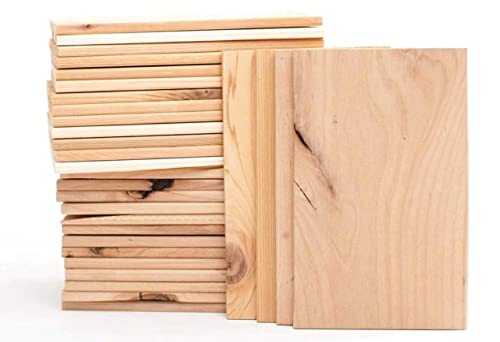 30 Pack of 5 x 8\" Imperfect Western Red Cedar Grilling Planks for Salmon, Other Fish, Chicken, or Even Veggies - Made in The USA, 100% Natural, Works on The Grill or Oven