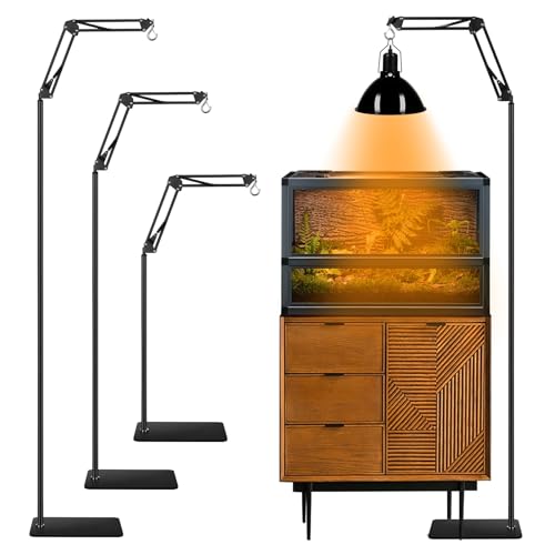 DXOPHIEX Heat Lamp Stand Reptile Light Stand Heat Lamp Holder | 360° Swing...