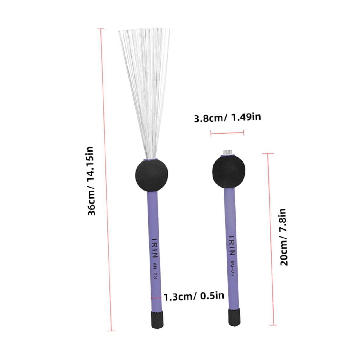 Totority Drum Brushes for Jazz 1 Pair Steel Wire Drum Brush Wood Handle Retractable Drum Cleaning Brush Essential Drum Accessories