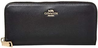 COACH Boxed Slim Accordion Zip Wallet Black/Gold One Size