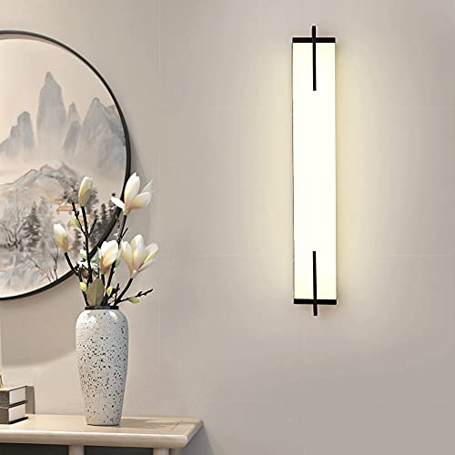 Aplique de pared de metal negro premium con pantalla rectangular para salones sofisticados 7