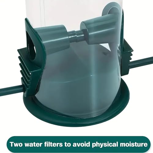 Image of Kuber Industries Bird Feeder for Balcony Grill|PP Grain Holder for Garden, Outdoor|Large Food Capicity with Multiple Feeding Station (Green)