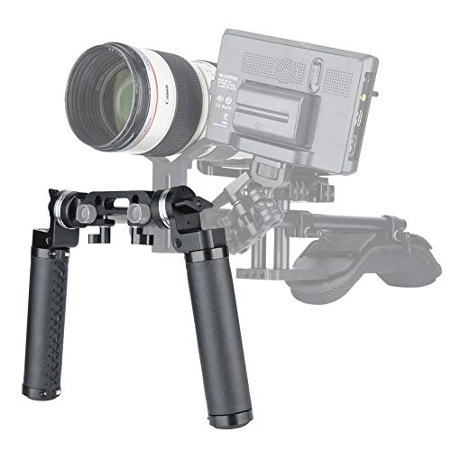 Niceyrig Rosette Leather Handles With 15Mm Rod Clamp Connector For 15Mm Dslr Camera Shoulder Rig Support System #TOP7