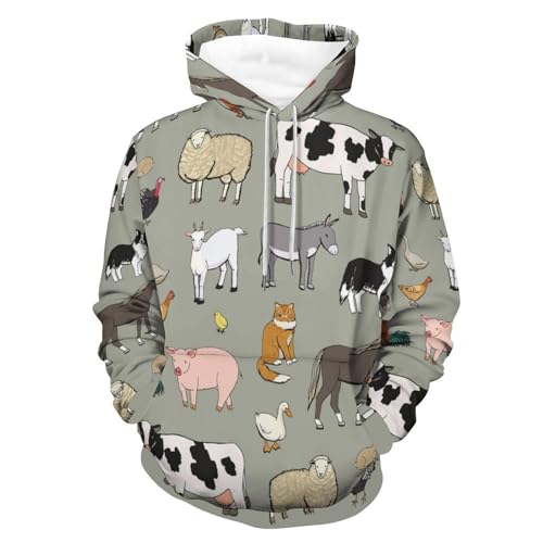 Hoodie vache renard chèvre résistant au froid pour homme et femme