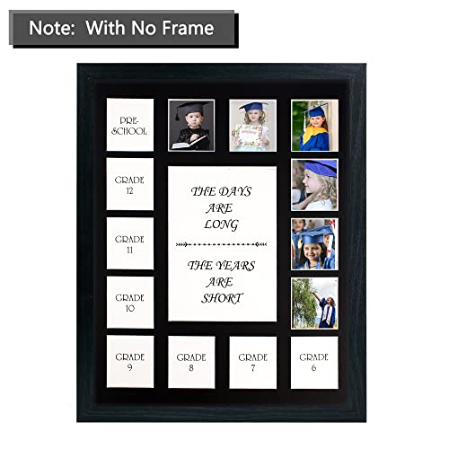 Gmframes School Days Photo Mat Prek-12 School Years Picture Mat Multi Graduation Photo Collage Black Mat With No Frame Pre-School & Kindergarten To 12Th Grade Displays (1) 5X7 Photo And (14) 2X2.5 Pictures #TOP4