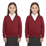 A2Z 4 Kids Girls Club Scouts School Uniform - UF Cardigan Wine 2 Pack 7-8