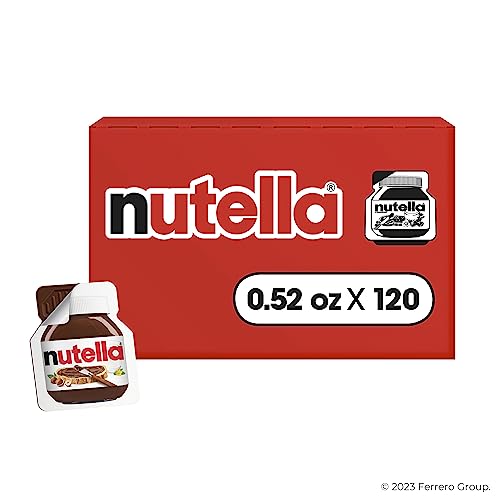 Nutella Hazelnut Spread Single Serve Mini Cups, 120 Packs, Baking Supplies, Great For Restaurants And Bakeries, 62.4 Oz Total