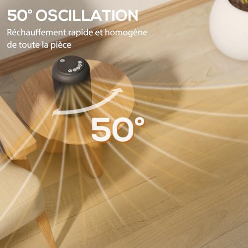 Chauffage d'appoint céramique PTC basse consommation avec oscillation pour la maison - 6