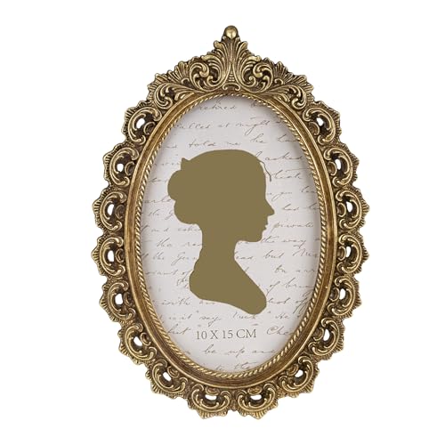 Sunlit Vintage Picture Frame 4x6 Inch, Oval Antique Photo Frames