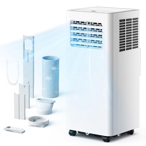 EUHOMY 8000 Btu Portable Air Conditioners, 3 in 1 Portable AC with Cool, Dry, Fan Modes, Quiet Air Conditioners with 24H Timer & Sleep Modes, with Remote, for Bedroom, Apartments up to 350 S