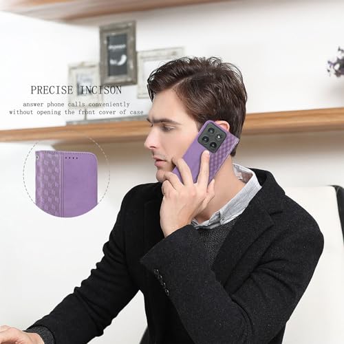 Image of Wallet Case for Motorola Edge 2025 6.7 inch - Moto Edge 2025 Flip Case [Strong Magnetic] PU Leather Folio Case with Card Holder Kickstand Protective Phone Cover - Purple