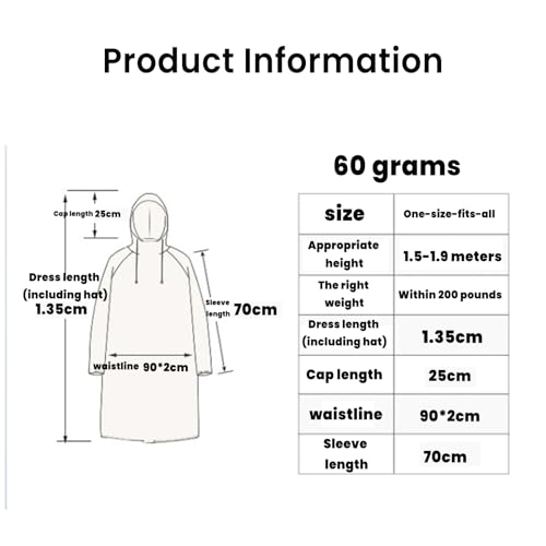 2PCS Disposable Rain Ponchos with Elastic Cuffs & Drawstring Hood, Lightweight Travel Poncho for Adults, Ponchos, Clear2