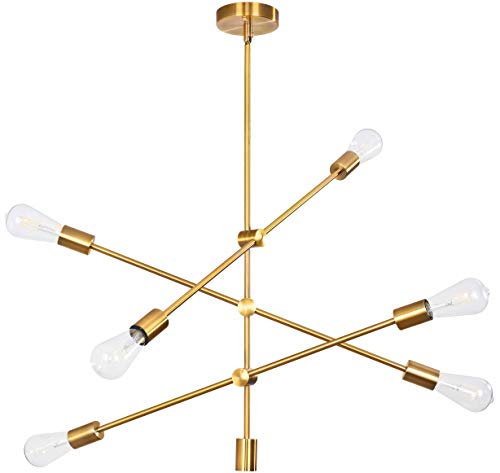 Up To 40% OFF Merbotin 6-Light Brass Sputnik Chandeliers, Modern Ceiling Hanging Light Adjustable Pendant Light Fixture for Dining Room Kitchen Island Living Room Bedroom, Antique Gold Changable… Exclusive Discount 70% Price Merbotin 6-Light Brass Sputnik Chandeliers, Modern Ceiling Hanging Light Adjustable Pendant Light Fixture for Dining Room Kitchen Island Living Room Bedroom, Antique Gold Changable…