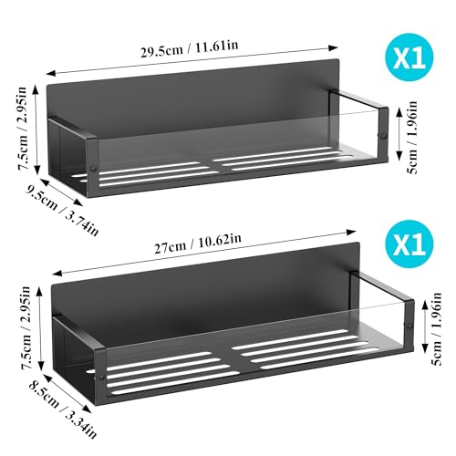 Image of HuggieGems Metal Magnetic Spice Rack for Refrigerator Clear, 2 Pack