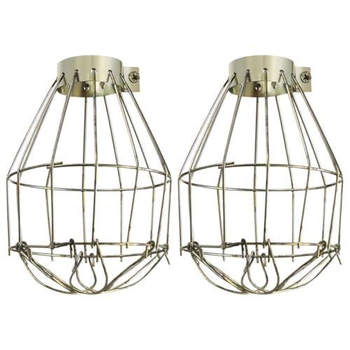 FOMIYES Protector de Bombilla de Malla de Hierro Industrial Marco para Pantalla de Lámpara Metálica Antioxidante 2 Piezas para Lámparas de Techo para Bricolaje y Decoración