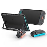 Spigen Switch2対応ケース Joy-Con取り外し可能 キックスタンド対応 保護力 カバー 耐衝撃 ツートンカラー ナノポップ ACS09343（ブラック・セサミ）