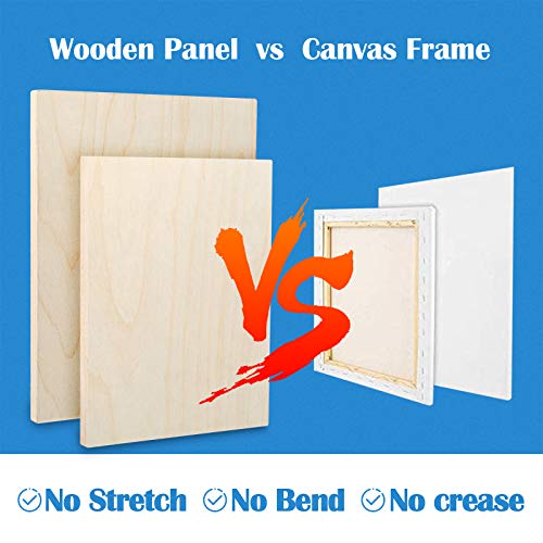 Unfinished Birch Wood Canvas Panels Kit, Falling In Art 4 Pack Of 2 Sizes 11X14' And 9X12' Studio 3/4’’ Deep Cradle Boards For Pouring Art, Crafts, Painting, And More #TOP4