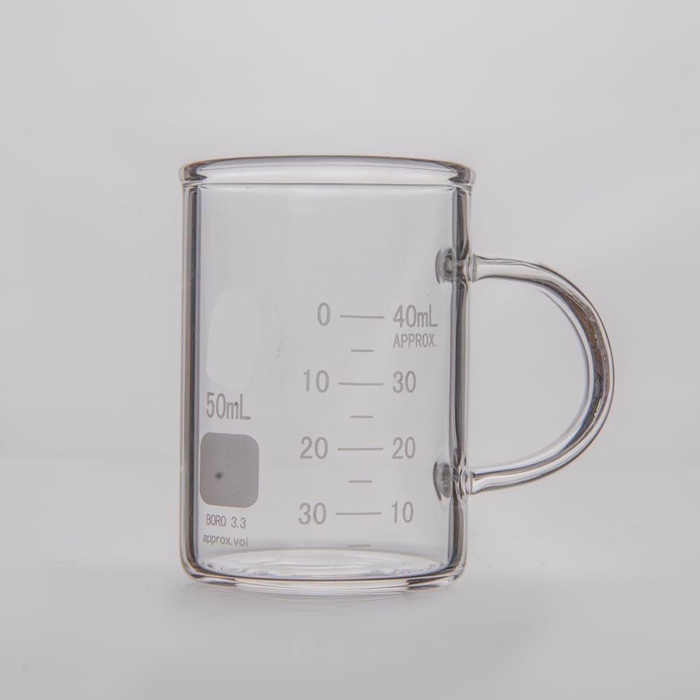 Con mango Línea de doble escala Cristalería de laboratorio 1 pieza | Línea precisa de doble escala, vidrio sintético duradero for mediciones precisas en el laboratorio.(50ml L42 H62 T2.3mm)