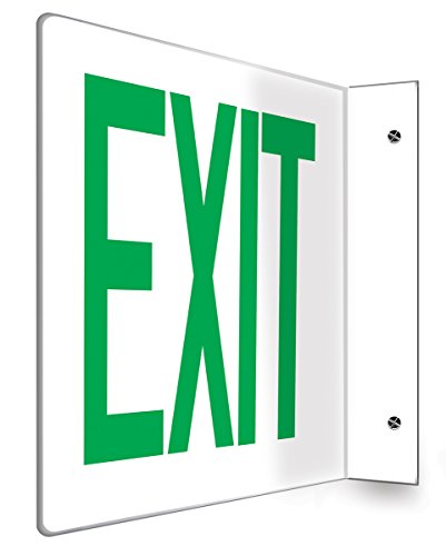 AccuformNMC PSP228 Plastic Projection Sign 90D, "EXIT", 8" x 12" image 3