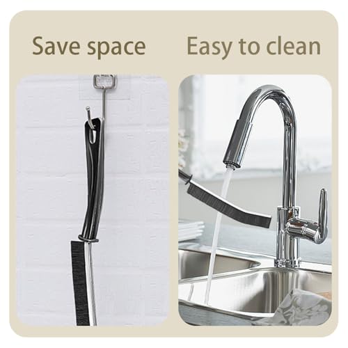 YFTRFR 5 Stück Spaltreinigungsbürste, Hartborsten Eckenreinigungsbürste Multifunktionale Bürste Reinigungswerkzeug mit langem Griff Schmale Bürste Zum Reinigen für Fliesenböden Küche Badezimmer