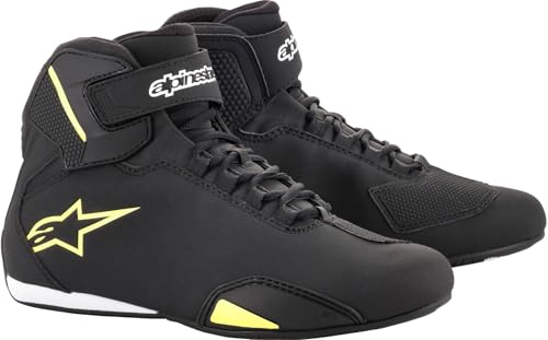 Alpinestars 2515518155 43 NC   Zapatillas de Moto para Hombre, Negro/Amarillo, 43 EU