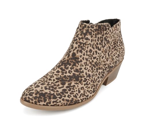 Image of Soda Women's Mug Round Toe Faux Suede Stacked Heel Western Ankle Bootie