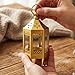 VELA LANTERNS 6pc Mini Small 4.5 Inch Metal Moroccan Lanterns Decorative Candle Tealight Holders for Centerpieces, Ramadan, Home Decor, Weddings, Gold