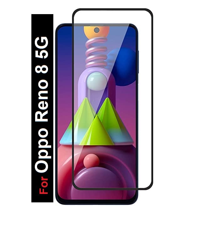 Image of Screen Protector for Oppo Reno 8 5G (Black) Tempered Glass Edge-to-Edge 6D Screen Guard With Installation Kit