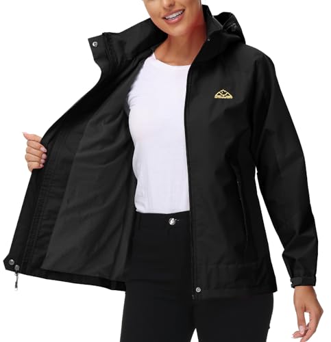 TBMPOY レディースマウンテンパーカー ブラック-02 M