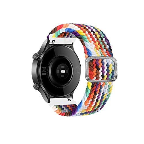 SAAWEE Gevlochten Riemen Voor Ticwatch Pro 3 GPS 20 22mm Smart Watch Bands Voor Ticwatch Pro 2020 / GTX / E2 / S2 Vervanging Sport Armband (Color : Official Rainbow, Size : For TicWatch)