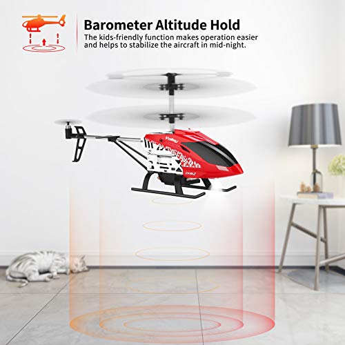 Helicopter with Remoter Control, JJRC 3.5CH Rc Helicopter Altitude Hold Helicopter with 2 Batteries for Kids,Gryo 2.4GHz and LED Light for RTF Crash Resistance Helicopter RC Drone Toy Gift (red) - Thumbnail 2