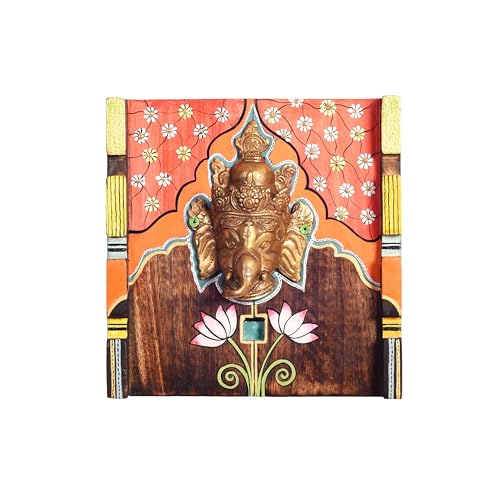 Image of Amantran Wall decor frame with divine Ganesha Majestically set on a beautiful frame | Handcrafted Wall Art for Home Decor & Office Spaces