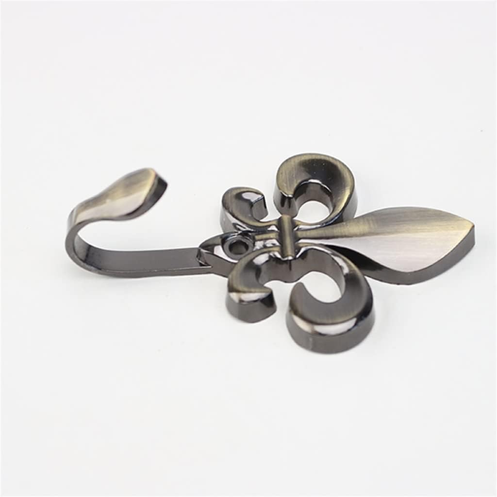 2pcs Home Kitchen Hook Wall Key Holder Mount Metal Hook(Black)