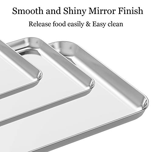 Wildone Baking Sheet Set Of 3, Stainless Steel Cookie Sheet Baking Sheet Pan, 9/12/16 Inch, Non Toxic & Heavy Duty & Easy Clean thumb #2