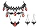 Produktbild Halloween Kostüm Damen Halskette Ohrringe Set, Deesos Black Lace Anhänger Choker Bekleidungszubehör für Hochzeit, Geburtstag, Halloween, Weihnachten Costume