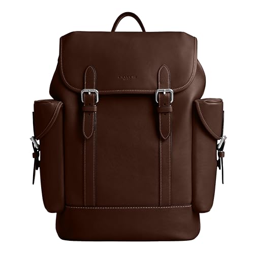 COACH Men's Hitch Backpack in Natural Full-Grain Leather, Maple, One Size