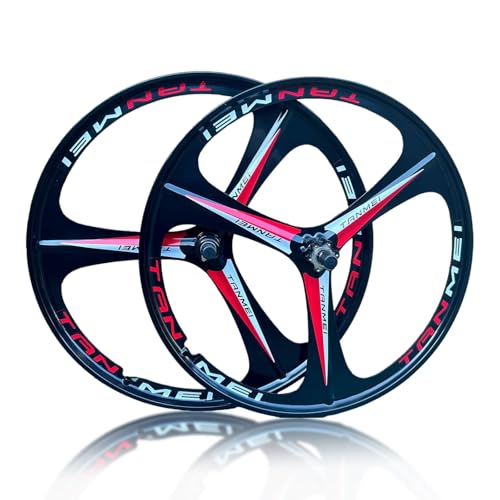 20/24'' ܂肽ݎ] }OlVE BMX zC[Zbg 406/451mm 3X|[N tgAzC[ fBXNu[L 100/135mmnu 6-9[^[p(Black-red,24'' Pair)