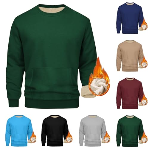 Mens Plush Jumper UK Sale Clearance Fleece Lined Sweatshirts