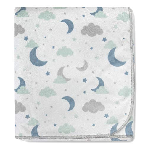 Image of Sherpa Fleece Baby Blankets for Boys and Girls - Colorful, Reversible Baby Blankets for Newborns, Infants, Toddlers, and Nursery (Celestial)