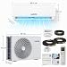 Klimaanlage Split, 9000 BTU Inverter Klimagerät mit Kühlung und Heizung, 2.7kW Split Klimaanlage Wandmontage, WiFi&App, Sehr Leise, R32 Kältemittel, Montagematerial, bis 70qm