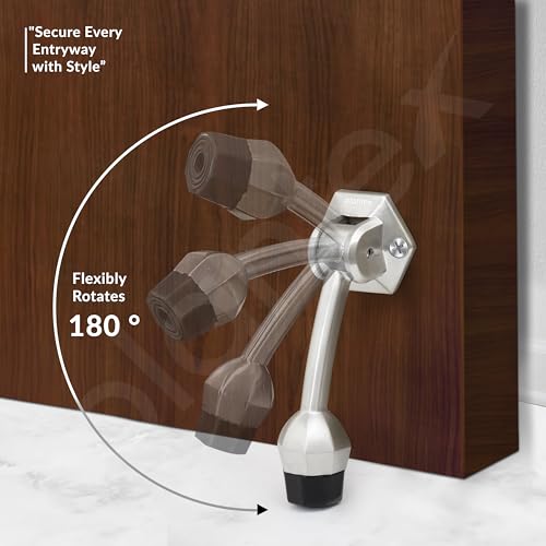 Image of Plantex Door Stopper for Main Door /5-Inch Stopper with Rubber Grip /Stoppers for Wooden Door /Stops for Door - Pack of 4 (Matt)