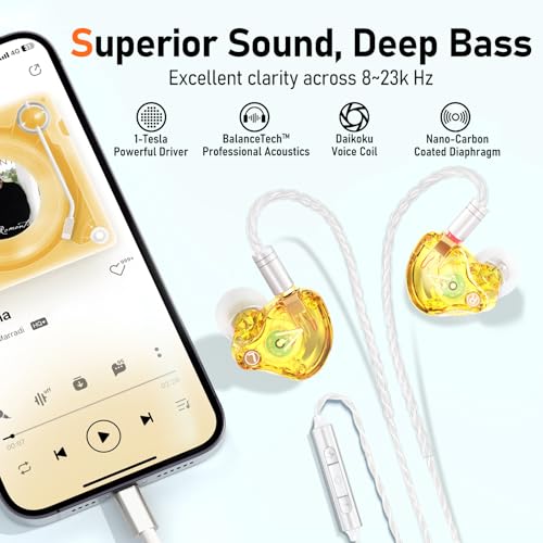 Image of Audiovance Vibes 202ML HiFi Wired Earbuds for iPhone 14 /13 /12 /11 /X, Pro Max