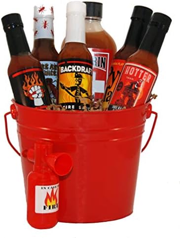 Blazing Bucket of Fire Hot Sauce Basket