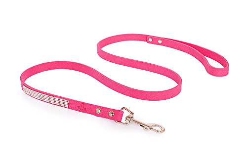 Reopet Bling Dog Cat Leash - Sparkly Rhinestone Studded Small & Medium Dogs Kitty Leads - 5/8 Inch by 4 Feet - Pink