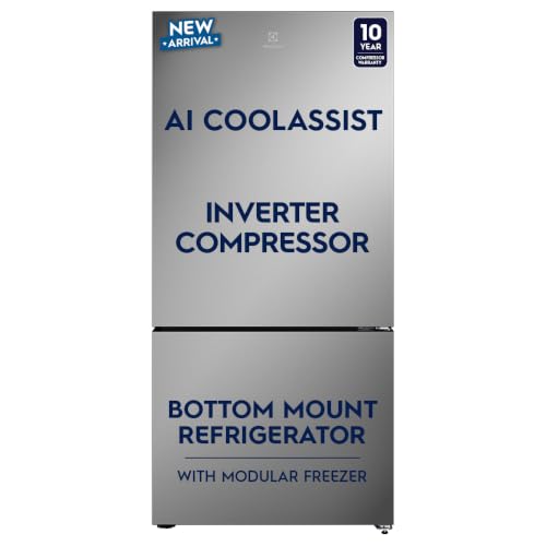 Image of Electrolux 496L 1 Star Double Door Refrigerator with AI CoolAssist, Bottom Mount Freezer, GreenZone Technology, Cooling 360, Inverter, Frost Free, UltimateTaste 700, EBE5002C-S, Stainless Steel