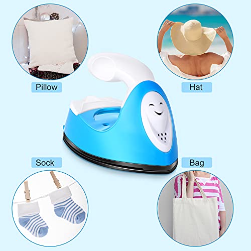 6 Piece Mini Craft Iron Mini Heat Press Mini Iron Kit Include Portable Handy Heat Press With Charging Base Anti-Slip Mat 4 Piece Carton Heat Transfer Sticker For Cloth Diy T-Shirt Htv Vinyl Projects #TOP3