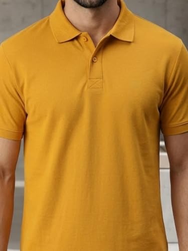 Image of Lux Cozi Men's Cotton Solid Polo Tshirt | Collar Tshirts | Half Sleeves | Stylish & Premium All Day Wear | Pack of 1